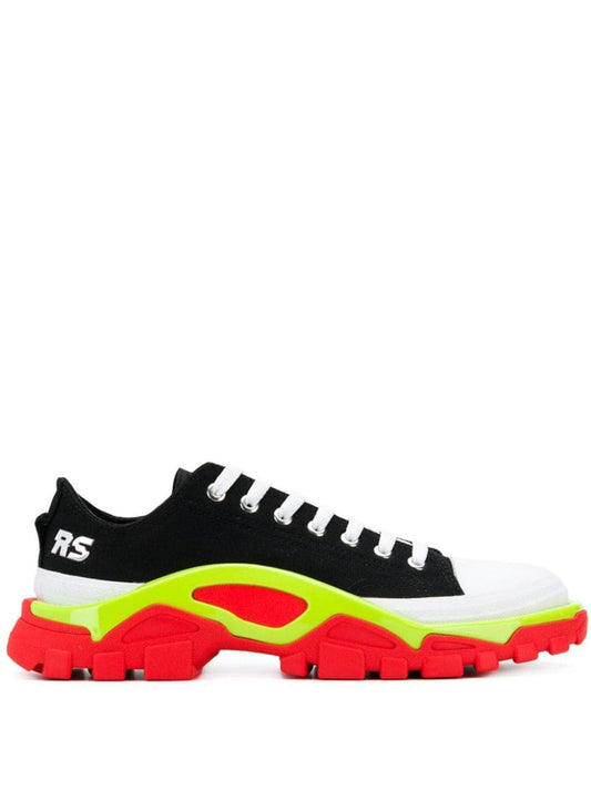 adidas x Raf Simons Detroit Runner contrast sole low-top cotton sneakers