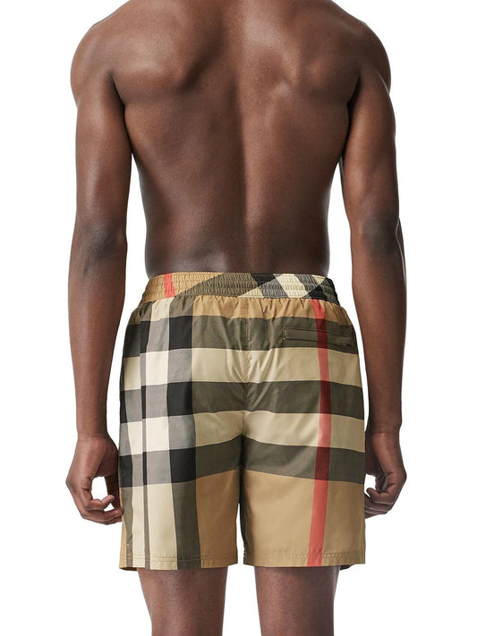 Burberry checked drawstring swim shorts