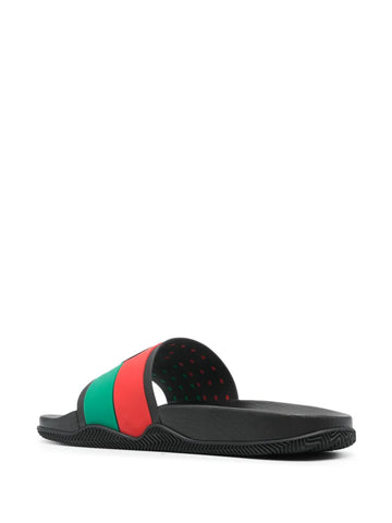 Gucci Interlocking-G Web-Stripe slides