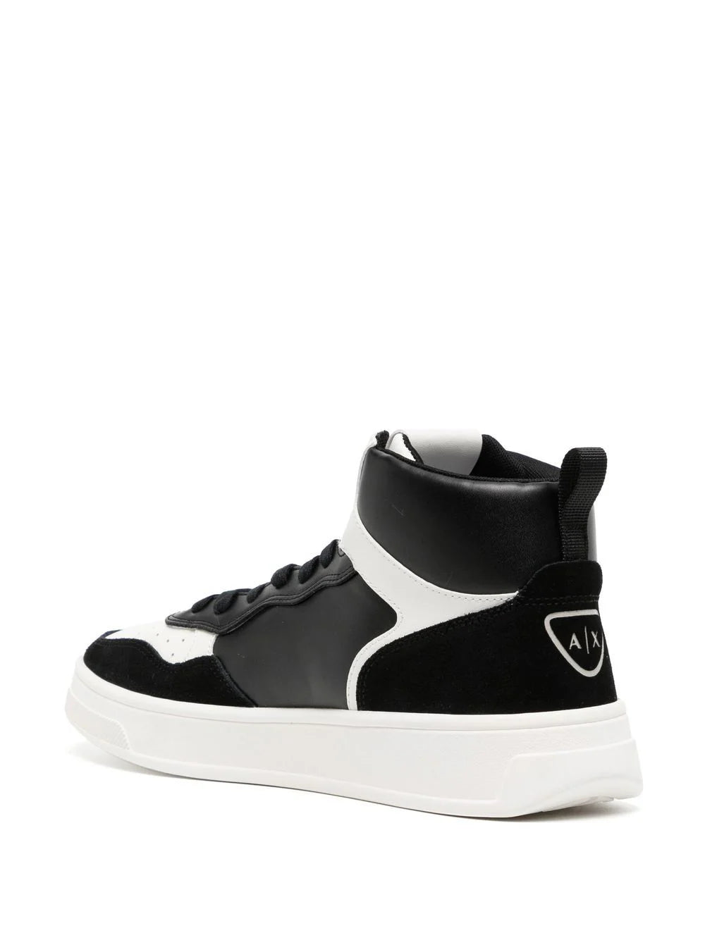 Armani Exchange two-tone high-top sneakers