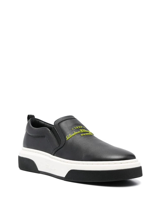 Ferragamo Cassina leather low-top sneakers