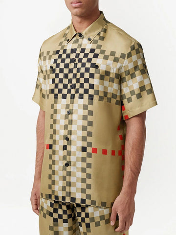 Burberry Pixel Check silk shi