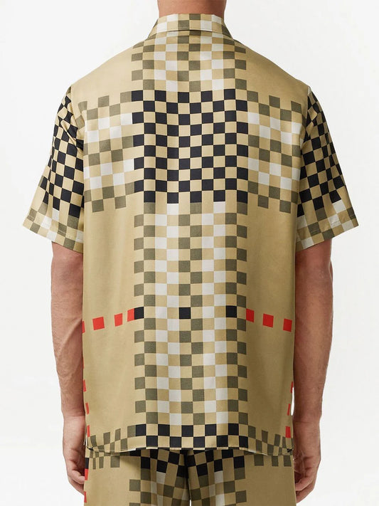 Burberry Pixel Check silk shi