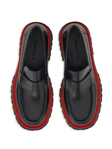 Ferragamo contrasting-sole leather loafers