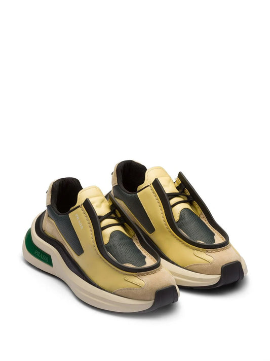 Prada panelled leather chunky sneakers