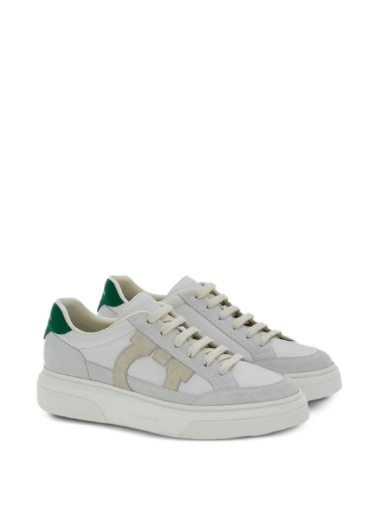 Ferragamo Gancini-patch calfskin sneakers