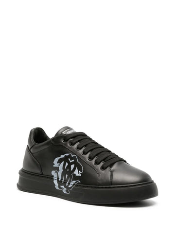 Roberto Cavalli Mirror Snake-print leather sneakers