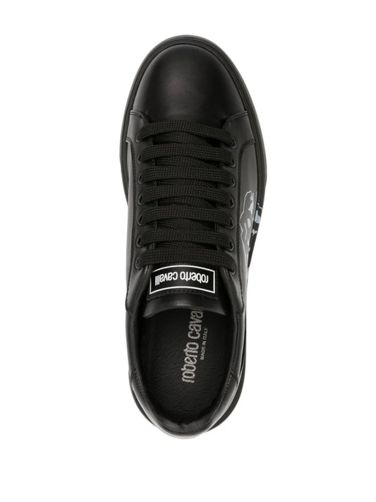 Roberto Cavalli Mirror Snake-print leather sneakers