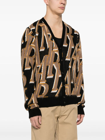 AMIRI logo-intarsia cardigan