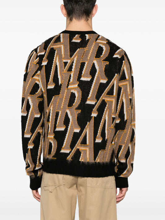 AMIRI logo-intarsia cardigan