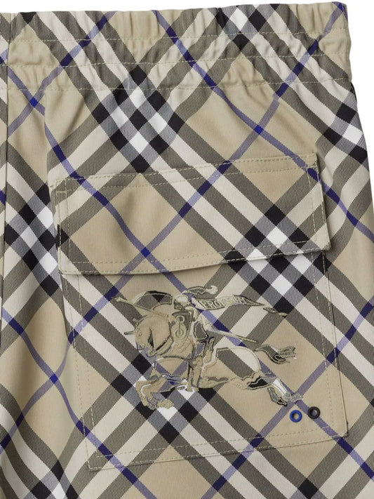 Burberry Equestrian Knight Burberry Check cotton shorts