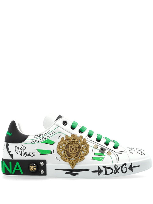 Dolce & Gabbana Portofino studded leather sneakers