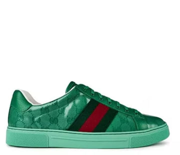 Gucci Green Ace GG Crystal Canvas Sneaker in Green US 8.5 / G 7.5