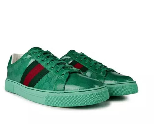 Gucci Green Ace GG Crystal Canvas Sneaker in Green US 8.5 / G 7.5